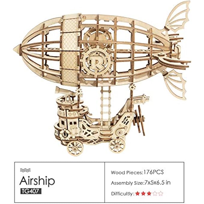 3D WOOD MODEL KITS FOR ADULTS TO BUILD (AIRSHIP) - Image 4